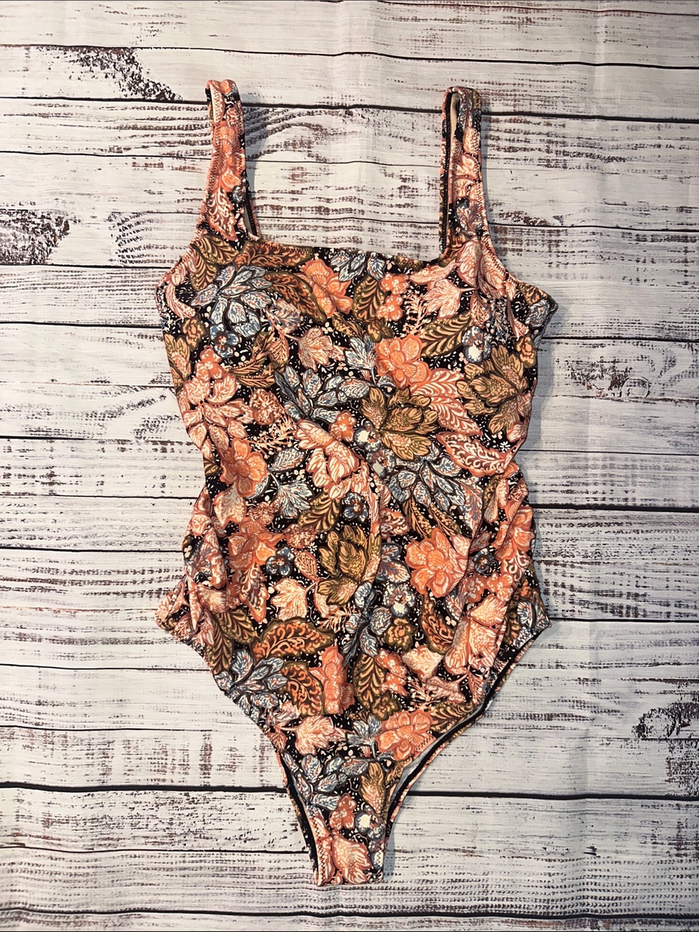 A Pea in the Pod Maternity Floral One-Piece Square Neckline Swimsuit Sz. M